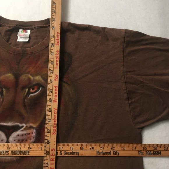 VTG 90’s LION EYE ON SURVIVAL TIGER NATURE wild sunset T-Shirt graphic - Picture 3 of 9